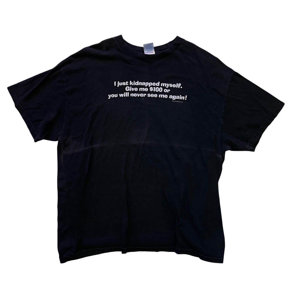 Tennessee River Mens XL Black Kidnapped Myself Funny Puff Print Graphic T-Shirt